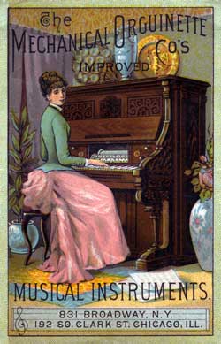 The Aeolian Organ - Mechanical Orguinette Company Catalogue - New York - 1886 - Link to History of the Pianola